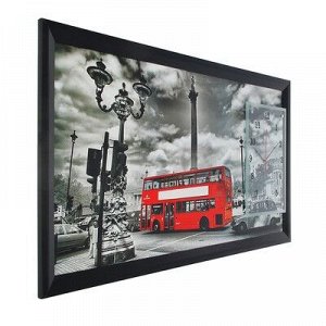 Часы-картина настенные, серия: Город, "Лондонский даблдекер", 50х100 см, микс