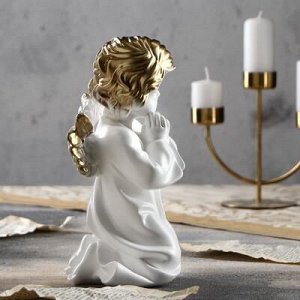 Статуэтка "Ангел молящийся в платье", золотистый, 25 см