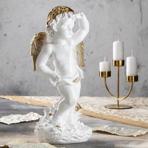 Статуэтка "Ангел смотрящий", золотистый, 41 см