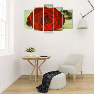 Картина модульная на подрамнике "Бутон розы" 2-25х52, 2-25х66,5, 1-25х80 см, 80*140 см