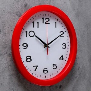 Часы настенные, серия: Классика, "Классика", красный обод, 28х28 см, микс