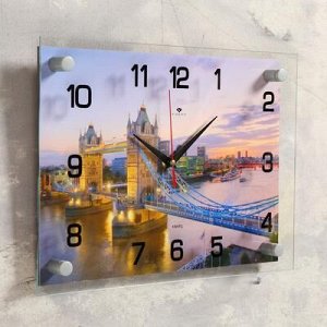 Часы настенные, серия: Город, "Тауэрский мост вечером", 25х35 микс