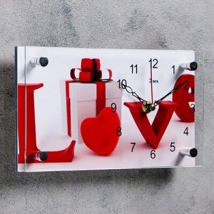 Часы настольные, серия: Интерьер, "Love, подарок", 13х23 см, микс