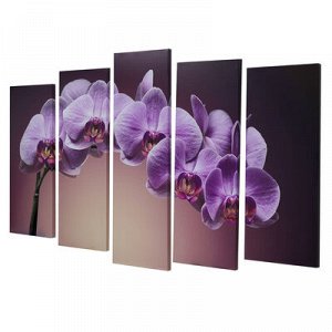 Картина модульная на подрамнике "Розовая орхидея" 125х80 см(2-25х63, 2-25х70, 1-25х80)