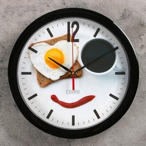 Часы настенные, серия: Кухня, "Веселый завтрак", 28х28 см