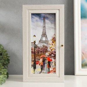 Ключница "Прогулка по Парижу" выбеленный дуб 18x32 см