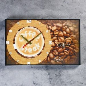 Часы настенные, серия: Кухня, "Чашка кофе", 37х61 см