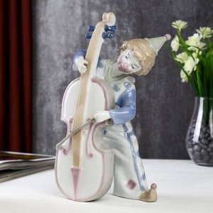 Сувенир керамика "Клоун с контрабасом" цветной 27х12,5х15 см