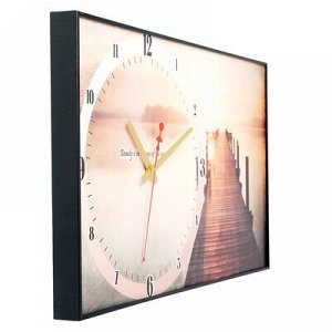 Часы настенные, серия: Природа, "Пирс на озере", 37х60 см, микс
