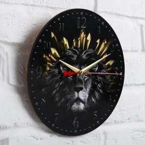 Часы дерево настенные "Лев"