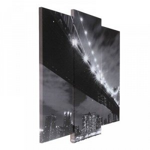 Модульная картина "Чёрно-белый мост" (2-25х52; 1-30х60) 60х80 см