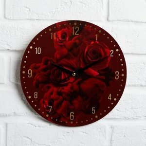 Часы дерево настенные "Розы"