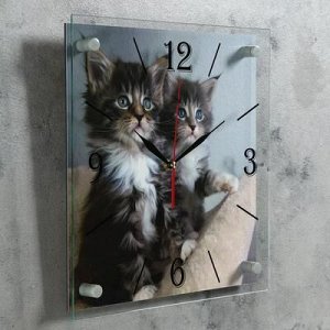 Часы настенные, серия: Животный мир, &quot;Котята&quot;, 35х35 см, микс