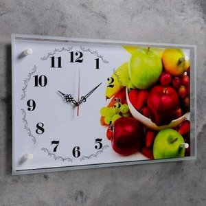Часы настенные, серия: Кухня, "Фруктовая ваза", 36х60 см, микс