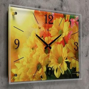 Часы настенные, серия: Цветы, "Жёлтые цветы", 40х56 см