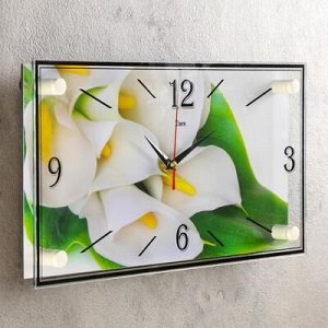 Часы настенные, серия: Цветы, "Белые каллы", 19х39 см
