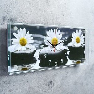 Часы настенные, серия: Цветы, "Ромашки", 50х20 см, микс