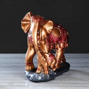 Статуэтка "Слон со слонёнком2" цвет бронзовый, 26 см