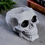 Фигура (подставка для мелочей) &quot;Череп&quot;, серый