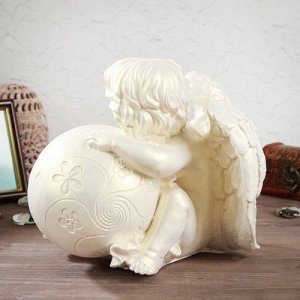 Статуэтка "Ангел с шаром", перламутровый, 20 см