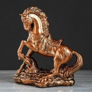 Статуэтка "Конь на дыбах" цвет золотистый, 36 см
