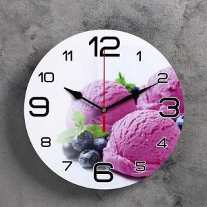 Часы настенные, серия: Кухня, "Черничное мороженое", 24 см, микс