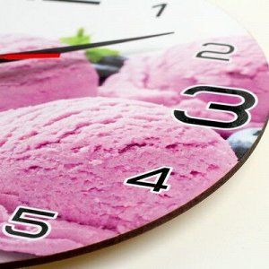 Часы настенные, серия: Кухня, "Черничное мороженое", 24 см, микс