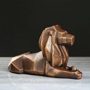 Статуэтка "Лев №8" оригами, бронзовый, 21 см