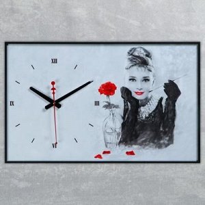 Часы настенные, серия: Люди, "Одри Хепберн", 37х60 см