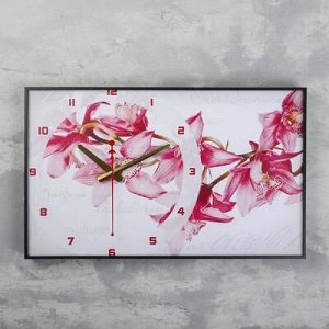 Часы-картина "Орхидеи", 37х60 см, микс