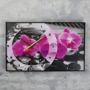 Часы настенные, серия: Цветы, "Магия Орхидей", 37х60 см, микс