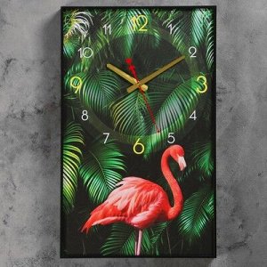 Часы настенные, серия: Природа, "Фламинго", 37х60 см