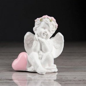 Статуэтка "Ангел", с розовым сердцем, 7 см