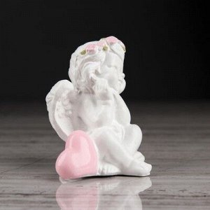 Статуэтка "Ангел", с розовым сердцем, 7 см
