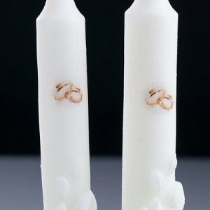 Набор Свадебных свечей "Объёмные розы" 2шт/уп белые