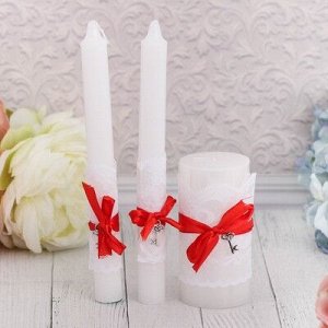Набор свадебных свечей, красный, 22 х 12,5 см