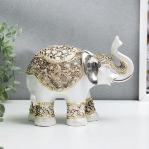 Сувенир полистоун "Индийский слон в попоне с узорами" 16х20х9 см