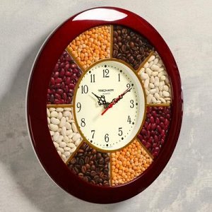 Часы настенные, серия: Кухня, "Специи", бордовый обод, 29х29 см