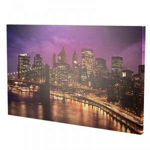 Картина на холсте "Вечерний Бруклинский мост" 60*100 см