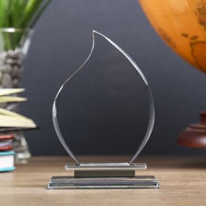 Сувенир стекло "Стела наградная - Лист" 15х10х3,3 см