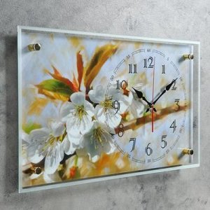 Часы настенные, серия: Цветы, "Цветение яблони", 36х60 см, микс