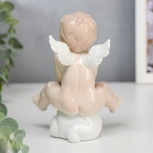 Сувенир керамика "Ангелочек-карапуз на облаке" 14х10х7,5 см