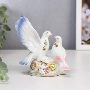 Сувенир керамика "Ухаживания голубей" МИКС стразы 12,5х11х5,5 см