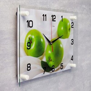 Часы настенные, серия: Кухня, "Яблоки", 25х35 см, микс