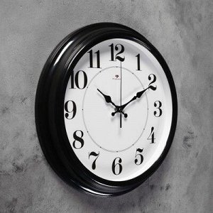 Часы настенные круглые "Классика", 35 см черные микс