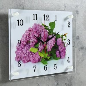 Часы настенные, серия: Цветы, "Сирень", 30х40 см