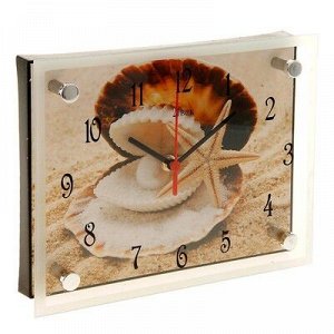 Часы настенные, серия: Море, "Ракушка", 20х26 см, микс