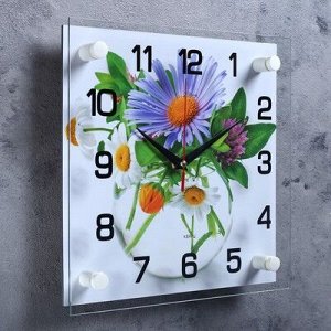 Часы настенные, серия: Цветы, &quot;Ромашки&quot;, 25х25 см, микс