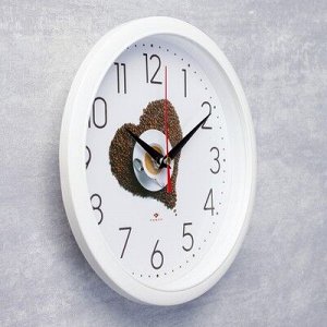Часы настенные круглые "Кофе", 22х22 см микс