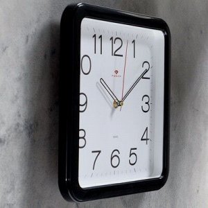 Часы настенные "Классика", квадратные с закруглёнными углами, 30 ? 30 см, чёрные